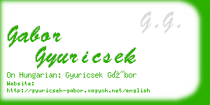 gabor gyuricsek business card